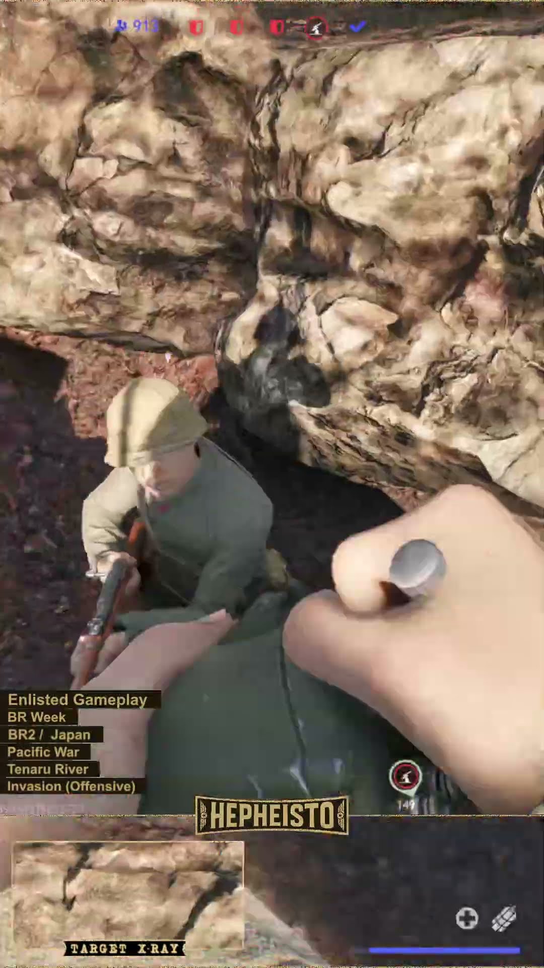 Engineer eliminates Tank Cromwell I with TNT Charge