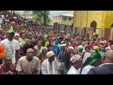 President Bio & First Lady Fatima Maada Bio Visit mudslide and flood victims at cline Town EastEnd