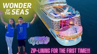 Wonder of The Seas Royal Caribbean Cruise | Embarkation Day PT 1| We Zip line acrossed the ship!