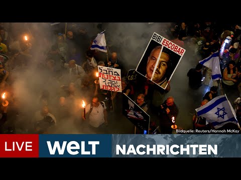 HALBES JAHR NACH DEM 7. OKTOBER: Massenproteste in Israel gegen Netanjahu-Regierung | WELT Stream