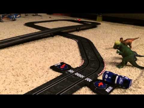 Slot car crash slo-mo