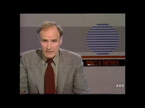 BBC2 links announcer Peter Bolgar & News Summary Peter Snow 29th March 1982