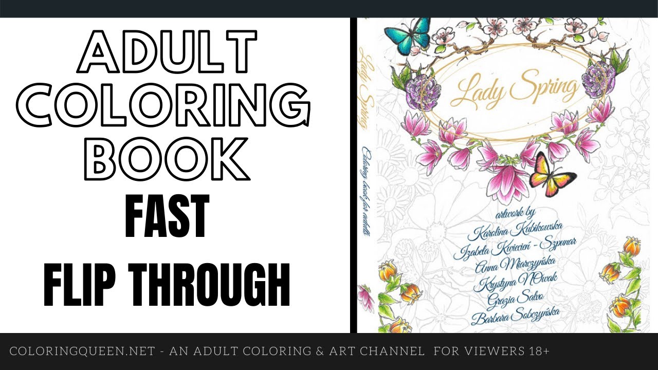 Lady Spring Coloring Book Flip Through