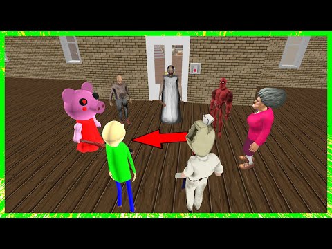 Scary Teacher 3D , piggy , granny , ice scream rod , Baldi , ... -  funny Parody animation Part 09