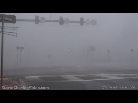 Hurricane Ian Intense Winds Race Over Punta Gorda, FL - 9/28/2022