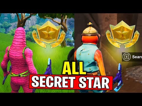 ALL SECRET BATTLE STAR LOCATIONS! WEEK 1 & WEEK 2 SECRET BATTLE STAR FORTNITE SEASON 10