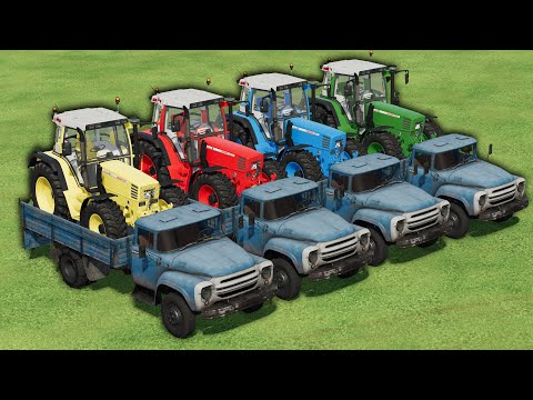 TRACTORS OF COLORS ! TRANSPORT FENDT 500 TRACTORS with OLD SOVIET TRUCKS ! Farming Simulator 22
