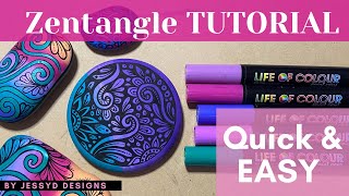 Zentangle ART | Tutorial | Zentangle pattern | Zentangle for beginners | Doodle Art | Life of colour