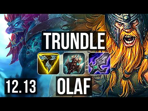 TRUNDLE vs OLAF (TOP) | 6 solo kills, 13/2/6, Legendary, Rank 10 Trundle | EUW Challenger | 12.13