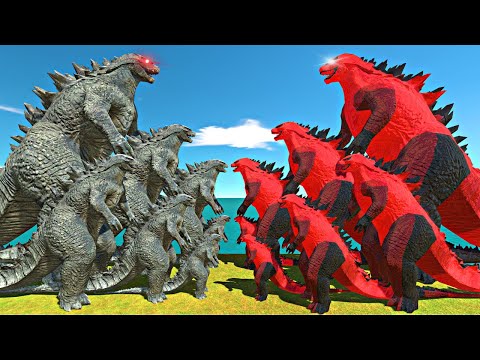 Legendary Devil Godzilla War| Growing Godzilla 2014 vs Devil Godzilla-Animal Revolt Battle Simulator