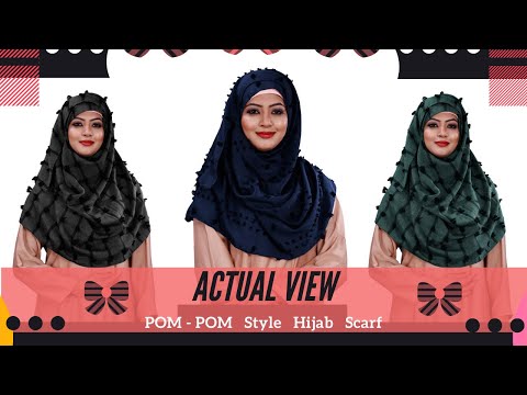 Pom Pom Viscose Cotton Arabian Scarf Hijab For Women
