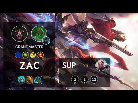 Zac Support vs Rakan - EUW Grandmaster Patch 10.6