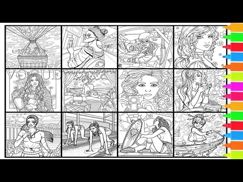 Coloring Around the World in Eighty Days, Let's Go For A Walk, Time to Relaxation | Coloring Pages