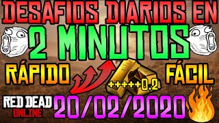 Desafíos Diarios RED DEAD ONLINE 20/02/2020 en 2 MINUTOS