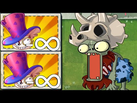 PvZ 2 Minigame - All Plants Use 1 Power Up Vs All Team Jurassic Marsh Zombie