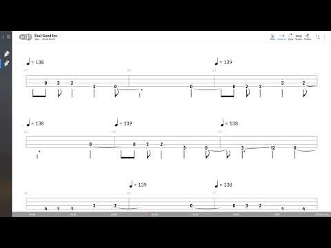 Gorillaz - Feel Good Inc (BASS TAB PLAY ALONG)