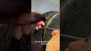 How to Stitch Braid on Thick Hair ✨ #braidstutorial #stitchbraids #braids