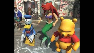 Pooh, Ariel, Donald duck original clip 4k60fps meme dance gif