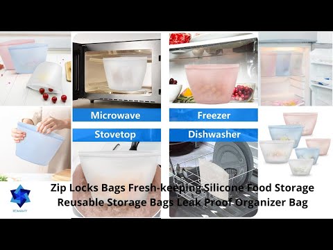 Zip Locks Bags Fresh-keeping Silicone Food Storage Reusable Storage Bags Leak Proof Organizer Bag