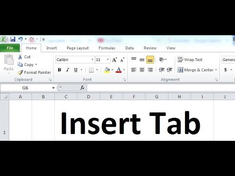 What are in "Insert" Tab of Microsoft Excel 2010 ?