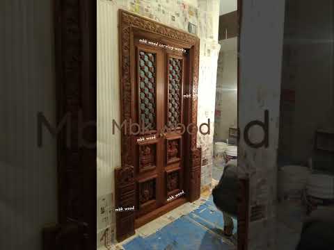 Mbk brown solid wood door, for home, thickness: 30mm