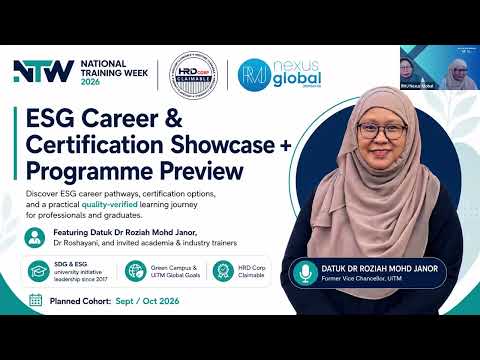 ESG Career and Certification Showcase - Programme Preview