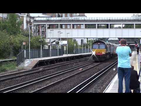 66401 Drags 313219 In Full Coastway Livery Though Kensington Olympia For Doncaster