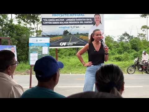 Con financiamiento CAF, Prefecta Marcela Aguiñaga entrega la vía Simón Bolívar-Lorenzo de Garaicoa