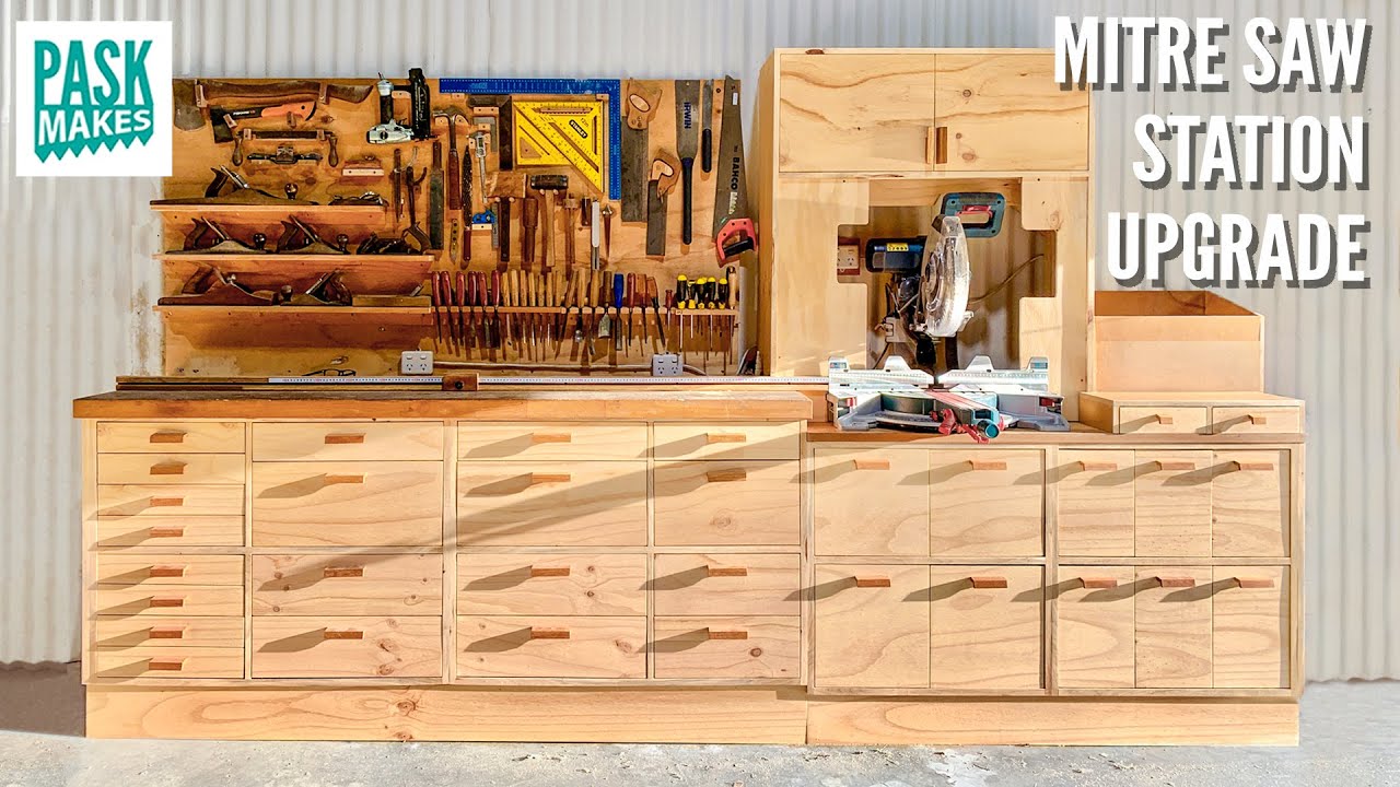 Mitre Saw Station Upgrade - Storage and Dust Collection
