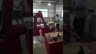 Drilling robot, robotic arm drilling hole on wood