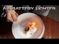 AA Battery + Gum Wrapper Lighter 