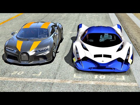 Devel Sixteen vs Bugatti Chiron Super Sport 300+ - Drag Race 20 KM