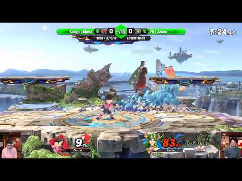 EVAC 18/10/19 - SSBU - Kanga | Ghost (Mii Brawler) vs VLT | Jacko (Palutena) - Losers Semis