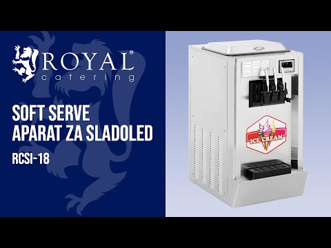 videozapis - Soft Serve aparat za sladoled - 1640 W - 23 l/h - 3 okusa - Royal Catering