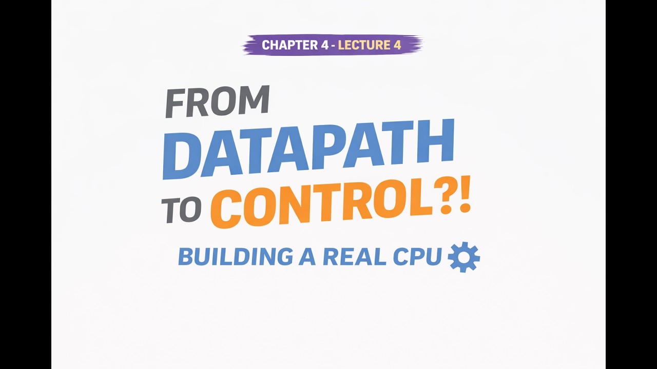 From Datapath to Control  | Building a Real CPU (Chapter 4 – Lecture 4)