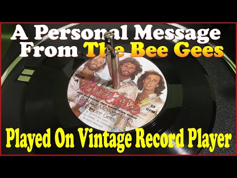 1979 Bee Gees Personal Message Fan Club Record, Played On Vintage Phonograph
