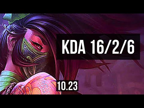 AKALI vs IRELIA (TOP) | 16/2/6, 9 solo kills, Legendary, 1.1M mastery | KR Master | v10.23