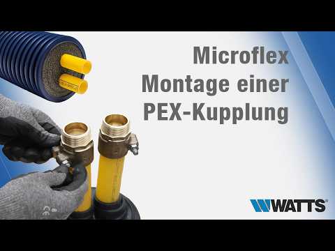 PEX-Kupplung an Microflex-Rohr montieren. Schritt-für-Schritt-Anleitung.