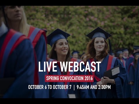 SFU Fall 2016 Convocation: Ceremony A - Live Webcast