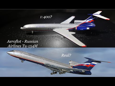 Real History of Gemini Jets Aeroflot Tu-154M in Silver and Blue Livery