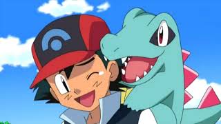 All Ash's Totodile moves | Water gun , Scary face , Bite ,etc | Poké - Azu