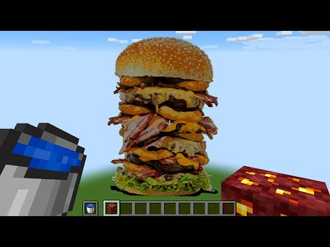 Giant Burger Pixel Art in Minecraft