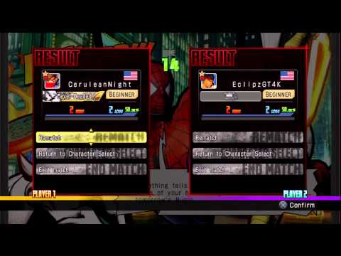 Ultimate Marvel vs Capcom 3 (PS3) -- Non-Ranked Matches 30 Wesker Power