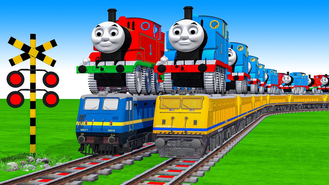 【踏切アニメ】あぶない電車 TRAIN Thomas Climping Pynamid 2025 | Railroad Crossing Animation #train #1