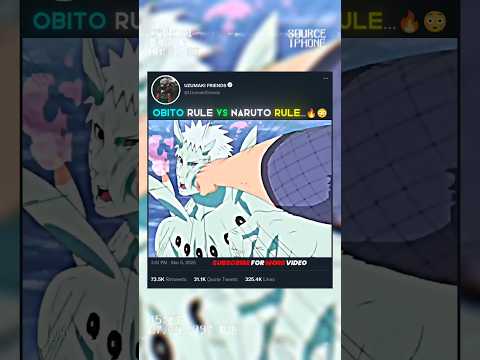 😳 OBITO RULE VS NARUTO RULE...🔥😳 #obito #naruto #rules #narutoshippuden #animeshorts #attitude