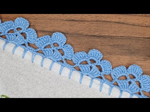 Beautiful crocheted lace edging || Little flowers