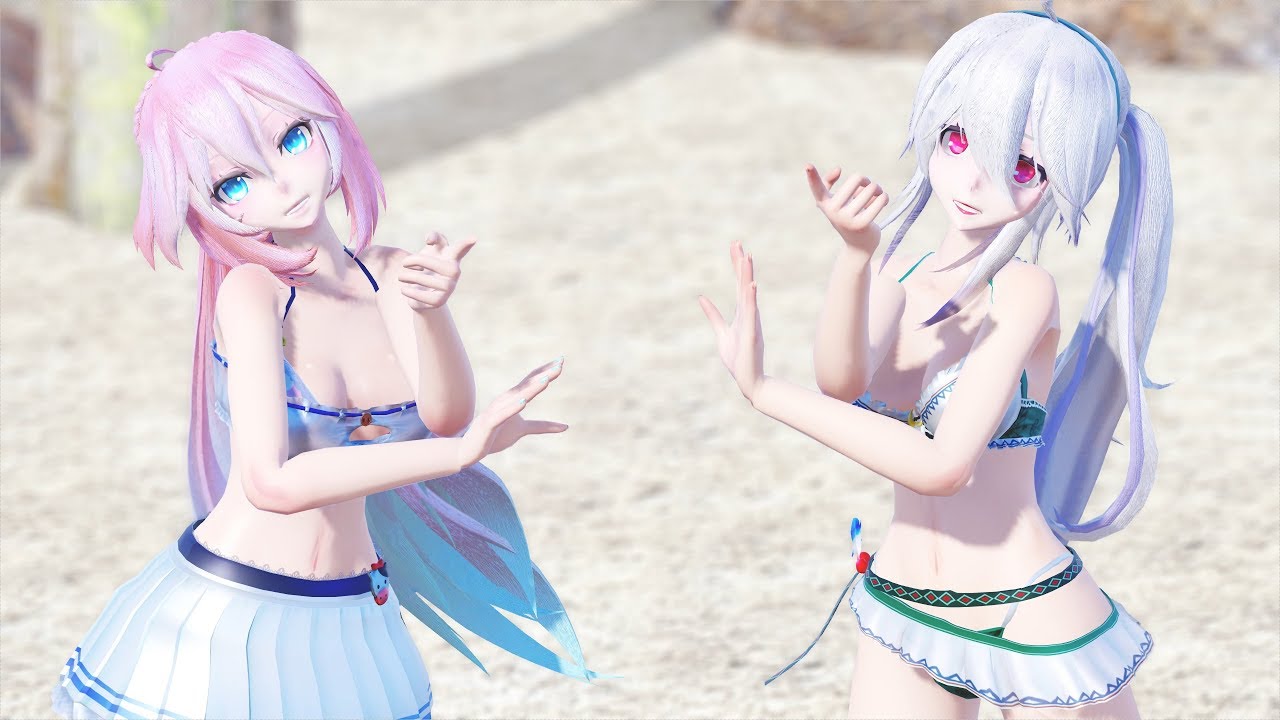 【ＭＭＤ】巡音ルカと弱音ハクで「 Dive to Blue 」 4K