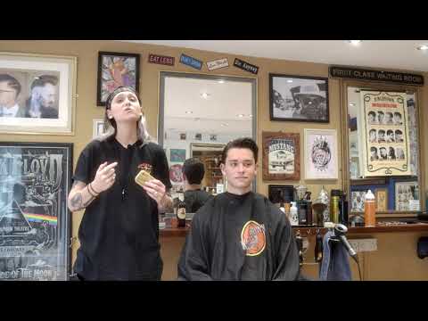 KB Barber Ambassador Jen Winters cut and style using Grooming Spray x Original Pomade