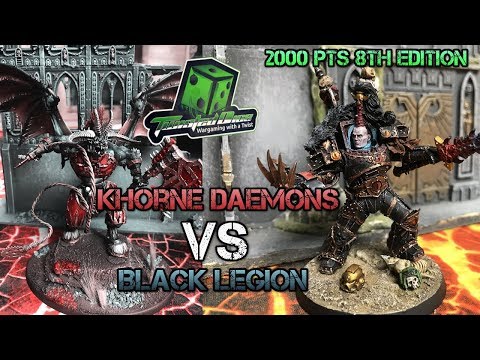 40k 8th edition Battle report 2000 Pts Khorne daemons new codex vs Chaos space marines Black legion