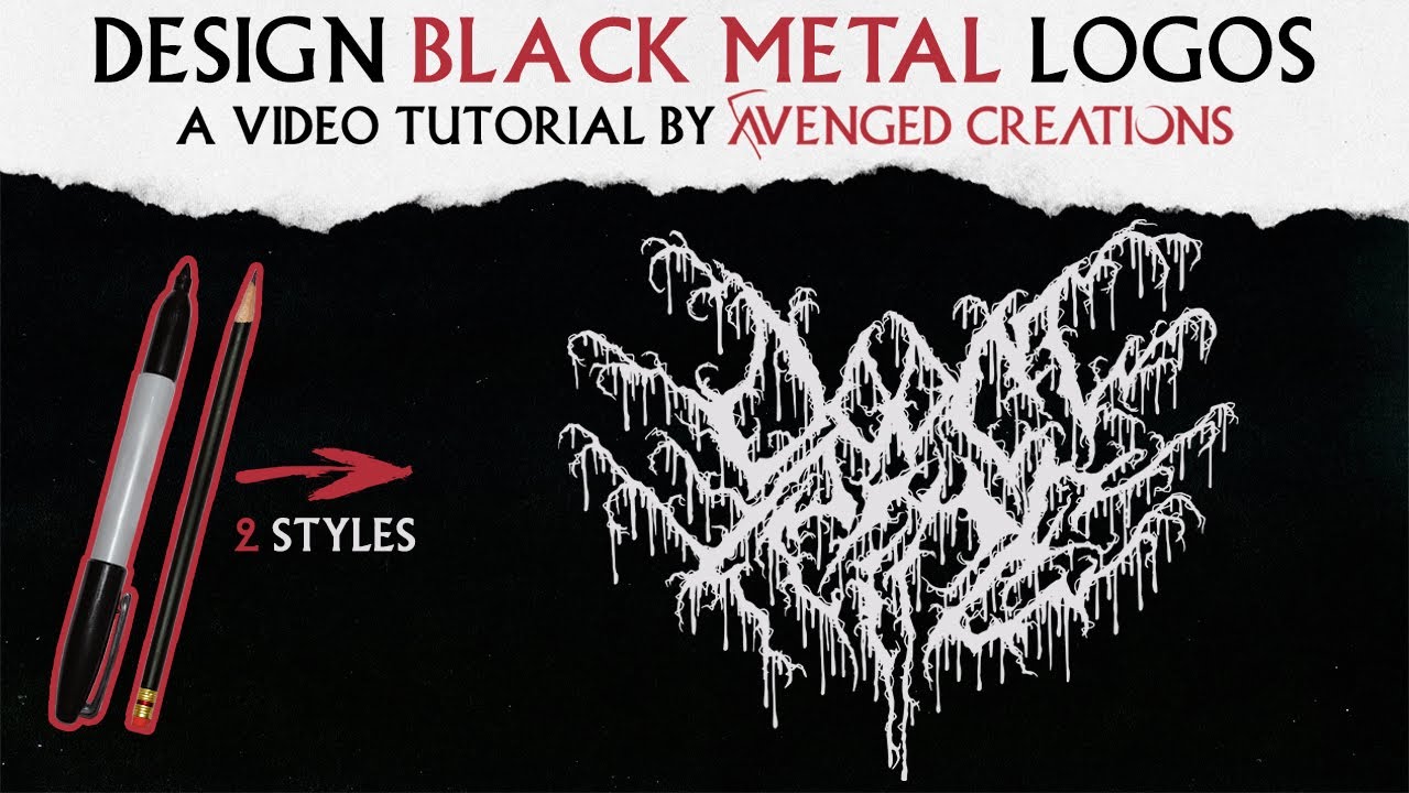 How to Design BLACK METAL logos - Pencil and Markers Tutorial
